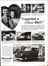 1940 Plymouth car bride groom clever girl 7 vintage photo Print Ad ad A2 - $24.11