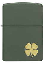 Zippo Lighter - Four Leaf Clover Laser Engraved Green Matte - 49796 - £20.10 GBP