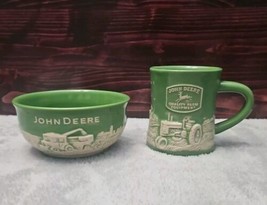 John Deere Green Coffee Mug and Bowl Great Gift Or Use For Staging, EUC - £30.39 GBP