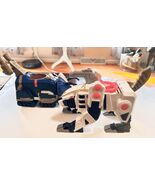 Imaginext Power Rangers White Ranger Tiger Zord &amp; Blue Ranger Triceratop... - $20.79