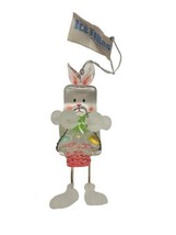 Ice Fellas  Ice Cube Easter Bunny with Basket Ornament Decoration 4 inches - $8.10