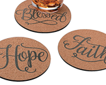 NEW Inspirational Religious Coasters Set of 12 cork hope faith blessed r... - $10.95