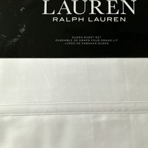 Ralph Lauren Spencer Solid Sateen 4pc Queen Sheet Set White 475thc Nip $170 Nice - £78.88 GBP