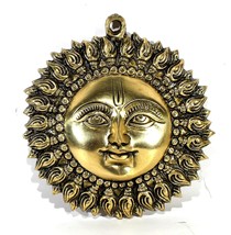 Brass Wall Hanging Decor Sun Surya Bhagwan Face Idol - Standard, Golden ... - $84.14