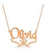 14K. SOLID GOLD NECKLACE PERSONALIZED NAME NEW BOROUGH WITH BUTTERFLY FONT - $656.36