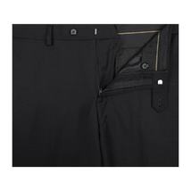 Men Renoir Flat Front Slacks 100% Soft Wool Super 140's Classic Fit 508-1 Black image 6