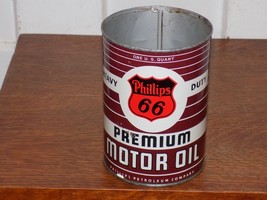 Vintage Phillips 66 Premium Motor Oil Topless Empty One Quart Can - $64.35