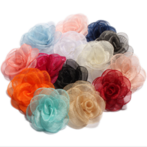 10pcs layer edge cloth flower,gauze burning edge corsage,children hair Flowers - £12.50 GBP