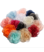 10pcs layer edge cloth flower,gauze burning edge corsage,children hair Flowers - £11.96 GBP