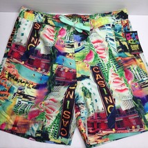 Surf Society Swimwear Mens Swimming Shorts Trunks Beach Swim Flamingo Si... - £31.37 GBP