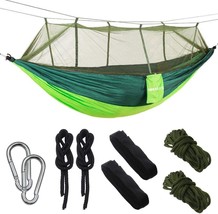 Idealux Camping Hammock With Net, Portable Double Parachute Hammocks, 210T - £32.88 GBP