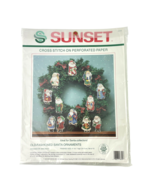 Sunset Counted Cross Stitch Ornaments Old Fashion Santa Dimensions Vinta... - £18.50 GBP