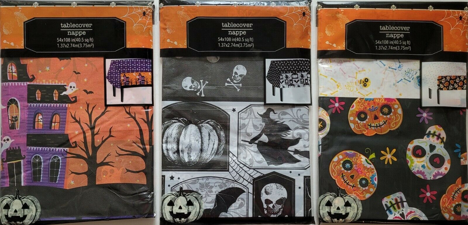 Halloween Table Covers Cover Tablecover Plastic 54”x108”, S21, Select: T... - $2.99
