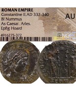 Constantine II Epfig Hoard. R5 in RIC EXTREMELY RARE! NGC AU Soldiers Ro... - $375.25