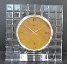 Vintage Mikasa Clear Square Design Crystal Desk Clock - $59.40