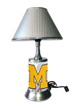 Michigan Wolverines desk lamp with chrome finish shade, diamond-designed plate - £30.55 GBP