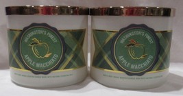 Bath &amp; Body Works 3-wick Scent Candle Lot 2 Washington&#39;s Finest Apple Macchiato - £52.90 GBP