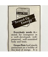 1916 Grape Nuts Cereal Stored Up Energy Advertisement Food Ephemera DWMYC4 - €17,09 EUR