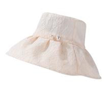 Lace Bucket Hat Women Wide Brim Sun Hat Beach Summer Folding Casual Floppy Cap - £11.15 GBP