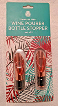 Stainless Steel Wine Pourer Bottle Stoppers Set of 2 - £5.53 GBP