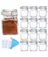 Spice Jars, 12 Pack 4Oz Small Glass Jars With Airtight Hinged Lid, With ... - $39.99