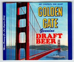 Golden Gate Bridge Draft Beer Label Original Vintage Maier Brewing Los A... - £8.56 GBP