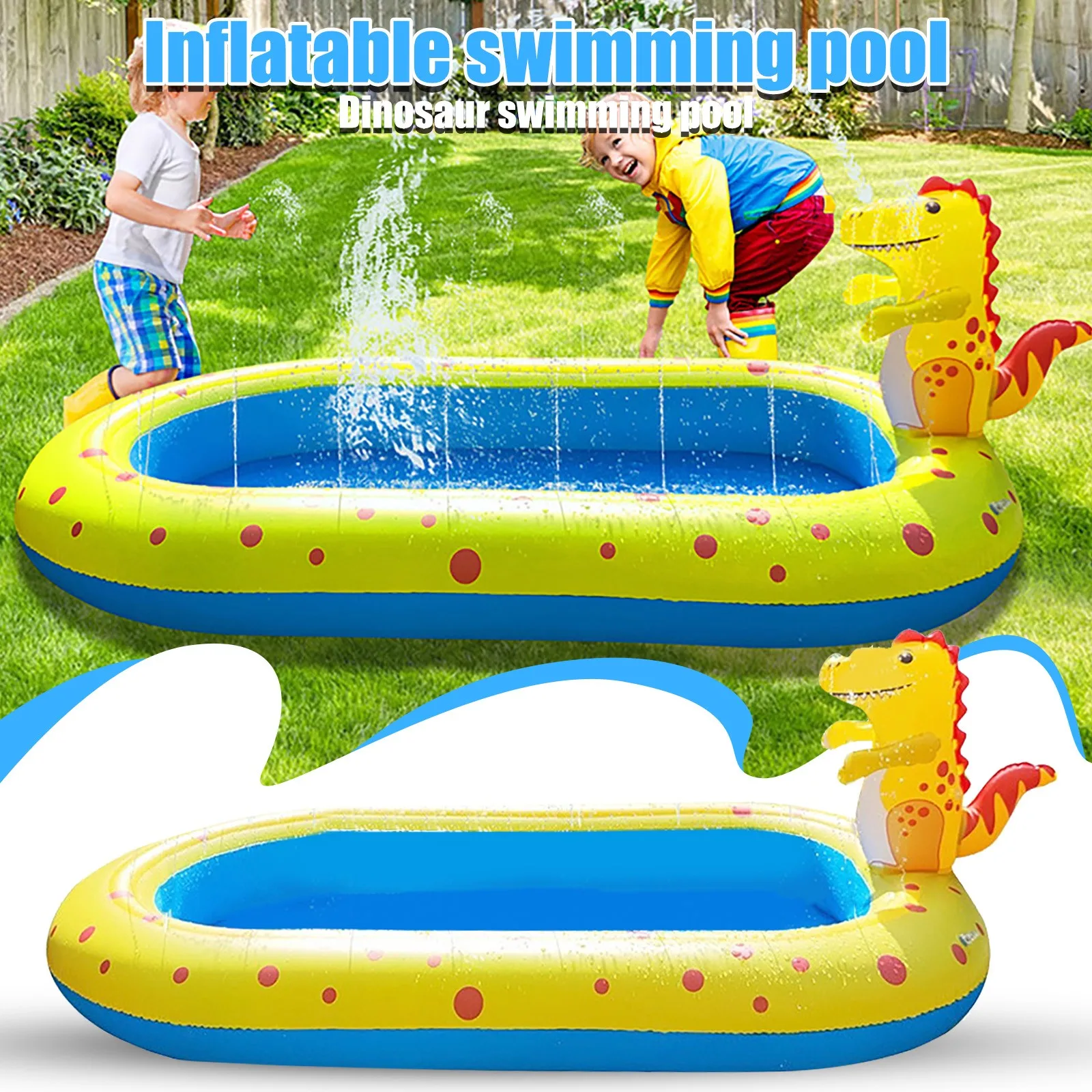 Inflatable Pool Fountain Watering Mat Kids Toys Circle For Bathing Children - £55.06 GBP+