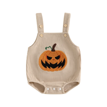 Baby Girl Boy Halloween Overalls Pumpkin Embroidery Sleeveless Corduroy ... - £18.84 GBP