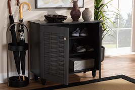 Curlew Dark Gray 2-Door Wooden Entryway Shoe Storage Cabinet - $3,209.84 MXN