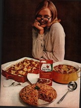 1973 Chef Boy-ar-dee Boyardee Dinner sexy Blonde Glasses Vintage Print A... - $24.11