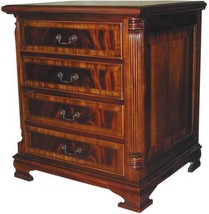 Filing Cabinet Flame Mahogany Reeded Columns Banded Inlay 2 Drawers - £1,635.70 GBP