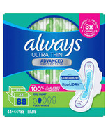 Always Ultra Thin Advanced Long Pads 88-count 3x Protection System Femin... - $18.80