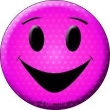 Pink Smiling Face Novelty Circle Coaster Set of 4 - $19.95