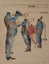 Rare Signed &amp; Numbered LEO MEIERSDOR 28/45 Jazz Players New Orleans Art Print - £404.94 GBP