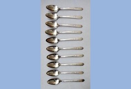 1939 LOT set of 10 NOBILITY PLATE &quot;ROYALTY ROSE&quot; TEASPOONS silverplate,c... - £61.91 GBP