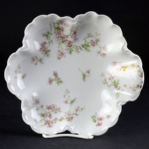 Haviland Limoges Schleiger 58G Pink Roses Handled Bonbon Bowl, Lobed Lg ... - $60.00