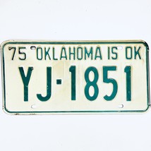 1975 United States Oklahoma Oklahoma County Passenger License Plate YJ-1851 - €11,20 EUR