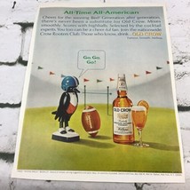 Vintage 1965 Old Crow Bourbon Whiskey Football Advertising Art Print Ad  - £7.77 GBP