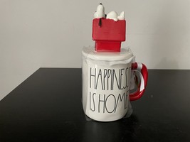 Rae Dunn Peanuts &quot;Happiness Is Home&quot; Mug With Snoopy Topper - £31.23 GBP