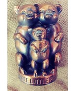 Three Little Pigs Bank Metal Made in USA Copper coated.  - $18.00