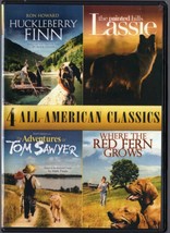 4 All-American Classics NEW DVD Huckleberry Finn Lassie Tom Sawyer Red Fern - £4.74 GBP