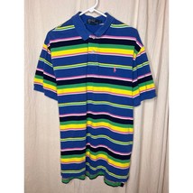 Vintage 1990s Polo Ralph Lauren Maximalist Rainbow Stripe Old Money Shir... - £29.80 GBP