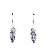 Sterling Silver Handmade Grapes Bunch Lapis Lazuli Gems Dangle Earrings ... - $52.06+
