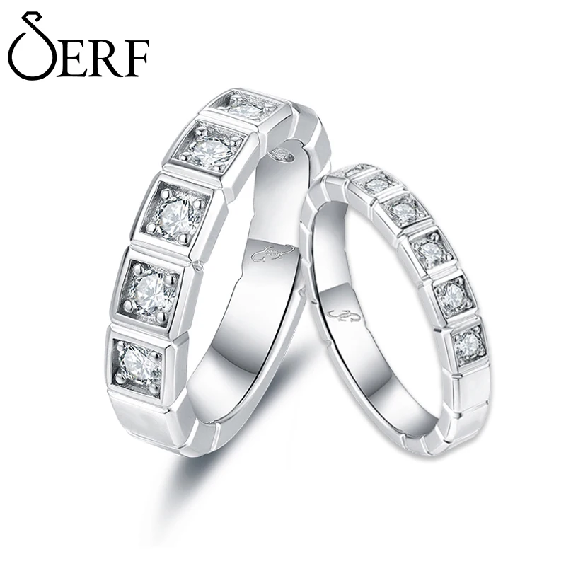 Jerf Couple Rings S925 Sterling Silver Rings Moissanite Fashion Woman Jewelry Ac - £76.84 GBP