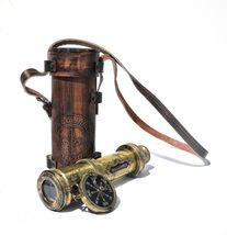 Vintage Brass Dolland London 16-Inch Telescope with Leather Box Military... - $39.19