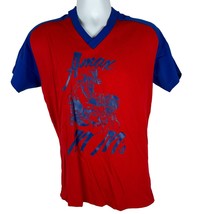 Rawlings Adult Size Large Red &amp; Blue V-Neck Graphic T-Shirt - $14.00