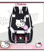 Hello Kitty Backpack 17.2 Sanrio Red Bows Girls Black - $746.63 MXN