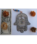 Pewter hamsa Jerusalem ornament w/hanging 12 tribes choshen gems travel ... - £19.94 GBP