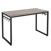 Alinru Computer Desk, Office Desk With 8 Hooks, For Study, Home Office, Easy Ass - £115.58 GBP