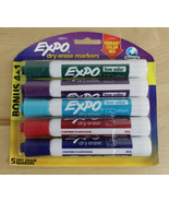 Expo Dry Erase Markers Vibrant Color Mix Chisel Tip 5 Count NEW Low Odor... - £3.88 GBP